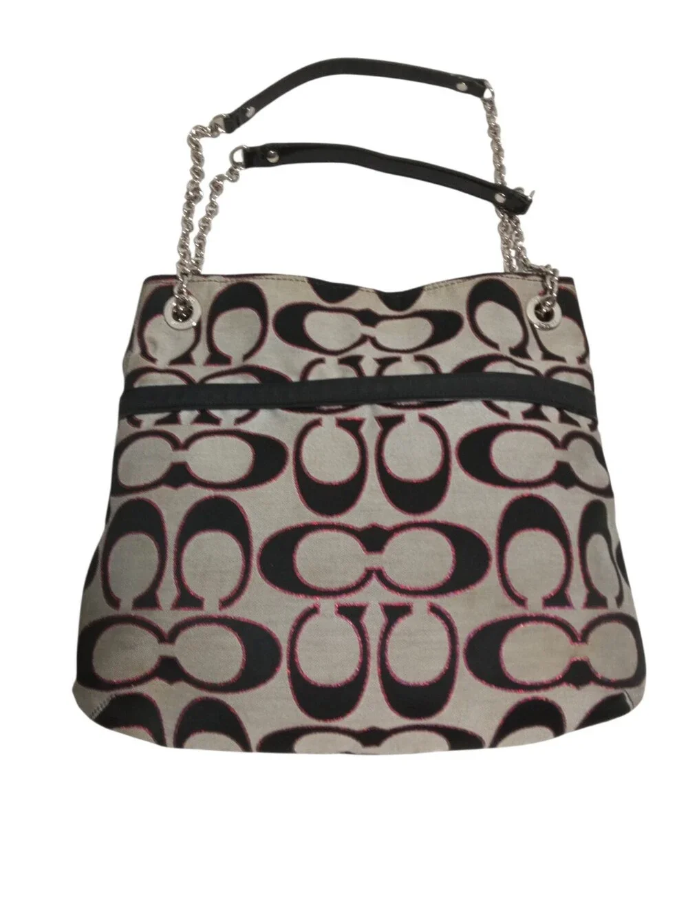 Coach Poppy Metallic Signature Slim Tote Shoulder Bag Y2K Glam - Picture 4 of 8